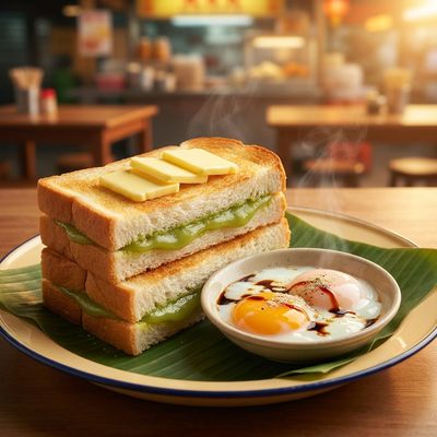 Kaya Toast with Soft Boiled Eggs